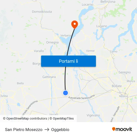 San Pietro Mosezzo to Oggebbio map