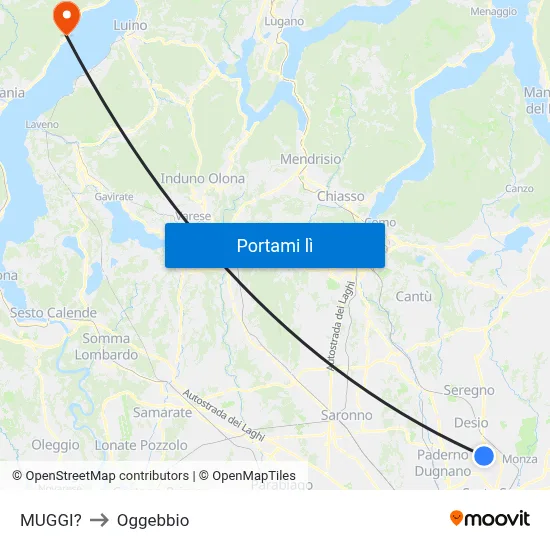 MUGGI? to Oggebbio map
