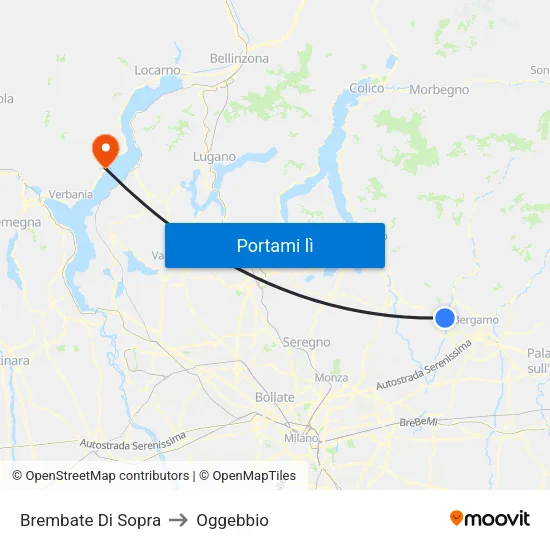 Brembate Di Sopra to Oggebbio map