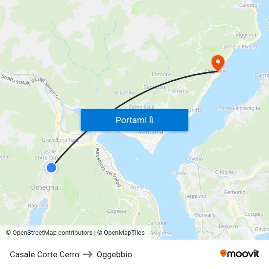 Casale Corte Cerro to Oggebbio map
