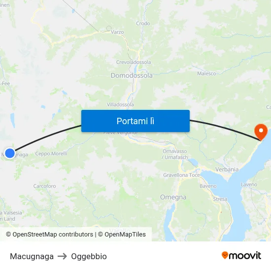 Macugnaga to Oggebbio map