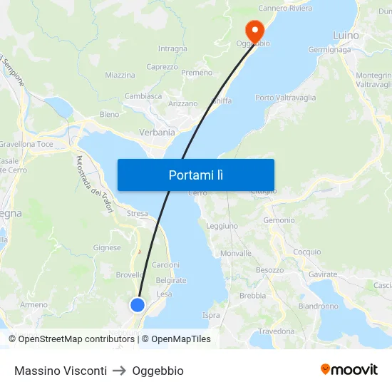 Massino Visconti to Oggebbio map