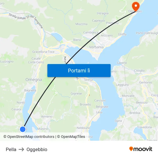 Pella to Oggebbio map