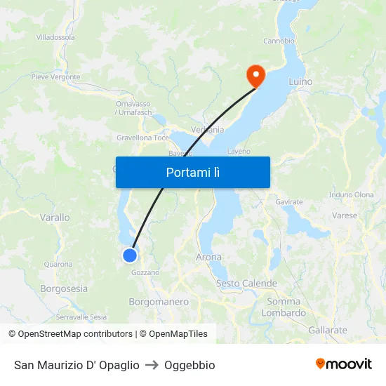 San Maurizio D' Opaglio to Oggebbio map