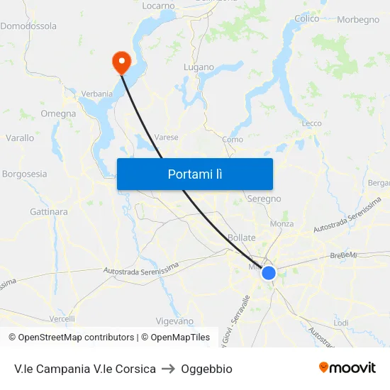 V.le Campania V.le Corsica to Oggebbio map
