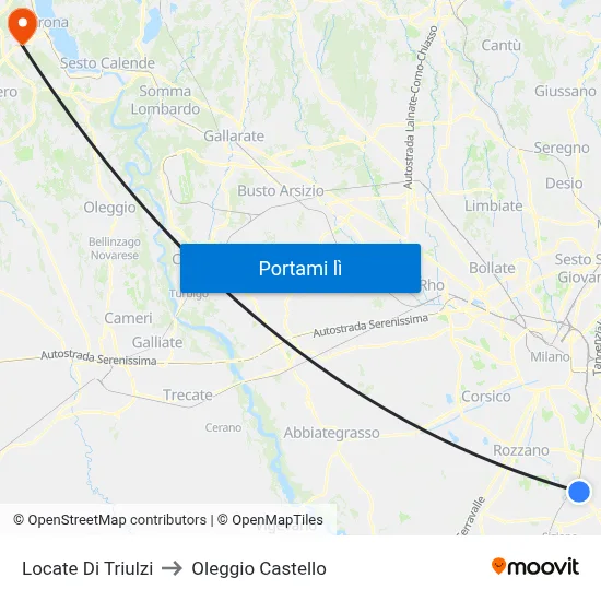 Locate Di Triulzi to Oleggio Castello map