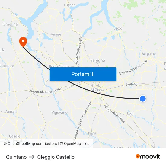 Quintano to Oleggio Castello map