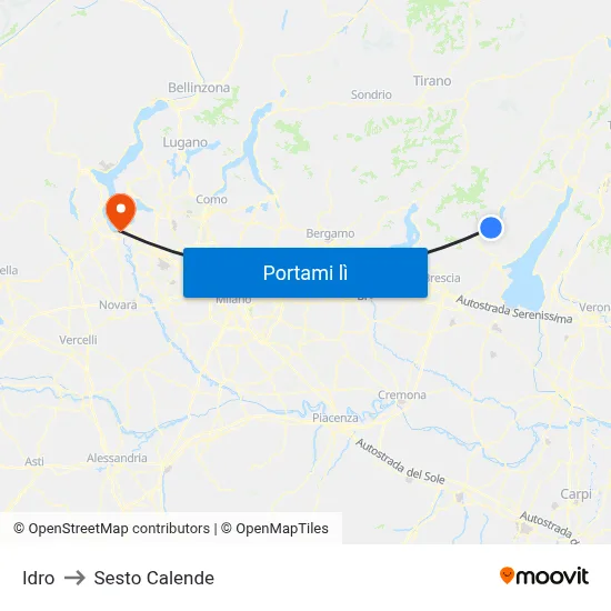 Idro to Sesto Calende map