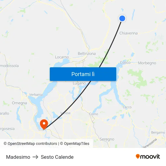 Madesimo to Sesto Calende map