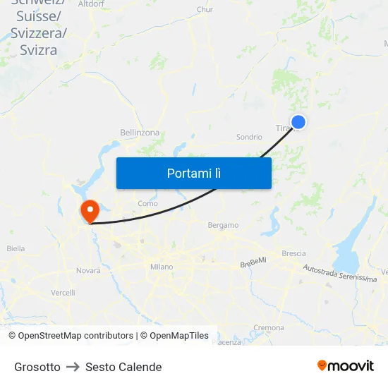 Grosotto to Sesto Calende map