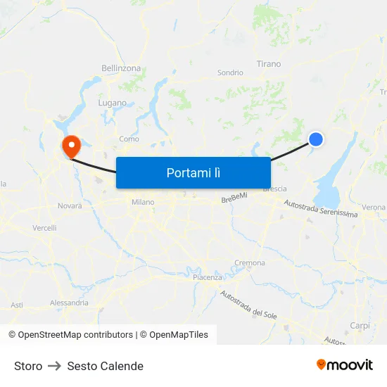Storo to Sesto Calende map