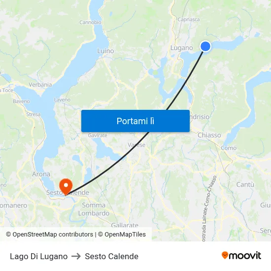 Lago Di Lugano to Sesto Calende map