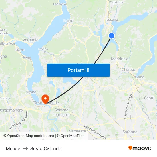 Melide to Sesto Calende map
