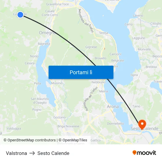 Valstrona to Sesto Calende map