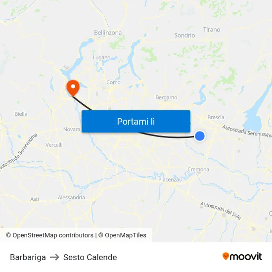 Barbariga to Sesto Calende map