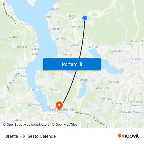 Brenta to Sesto Calende map