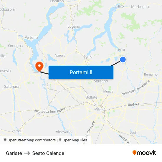Garlate to Sesto Calende map