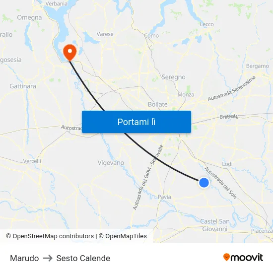 Marudo to Sesto Calende map