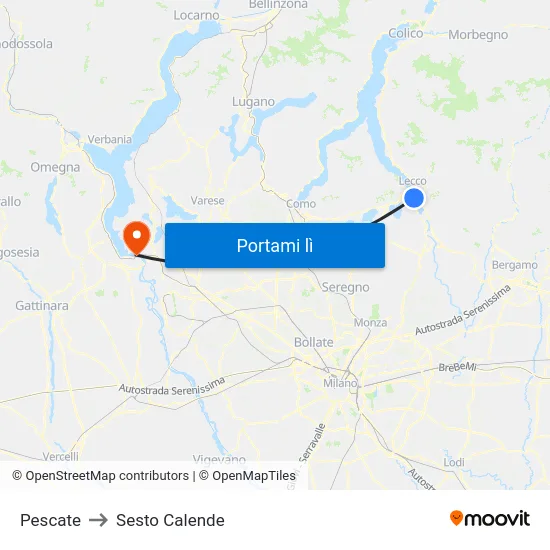 Pescate to Sesto Calende map