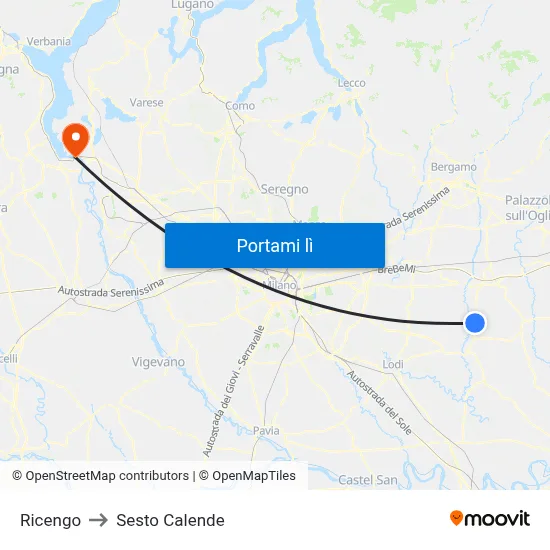 Ricengo to Sesto Calende map