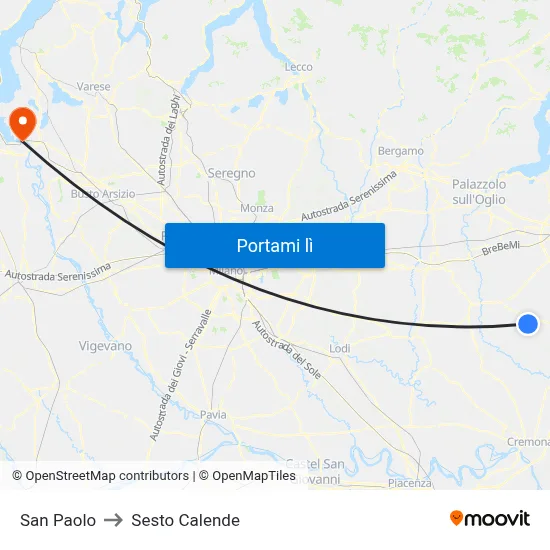 San Paolo to Sesto Calende map