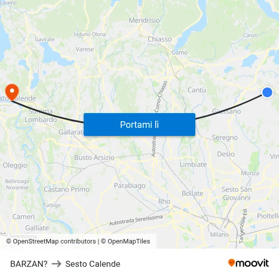 BARZAN? to Sesto Calende map