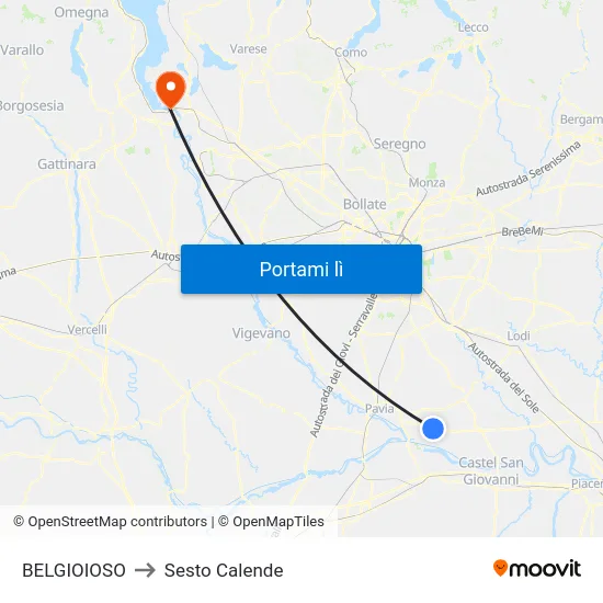 BELGIOIOSO to Sesto Calende map