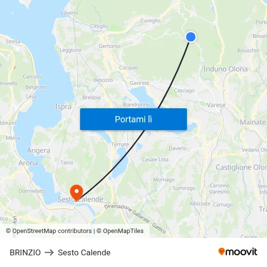 BRINZIO to Sesto Calende map