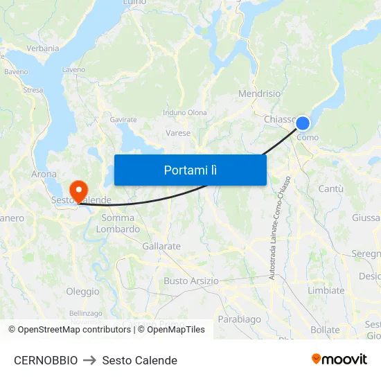 CERNOBBIO to Sesto Calende map