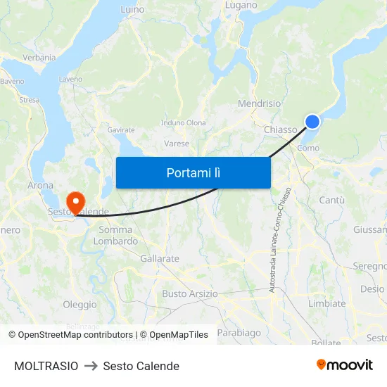 MOLTRASIO to Sesto Calende map