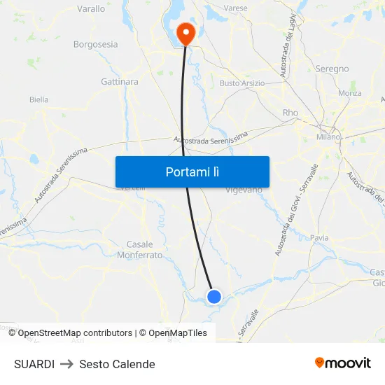 SUARDI to Sesto Calende map