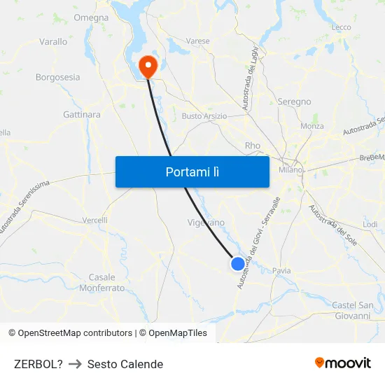 ZERBOL? to Sesto Calende map