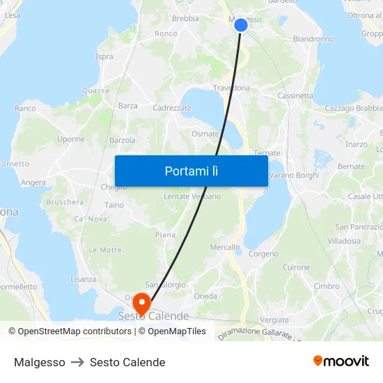 Malgesso to Sesto Calende map