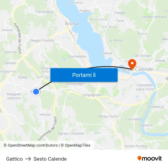 Gattico to Sesto Calende map