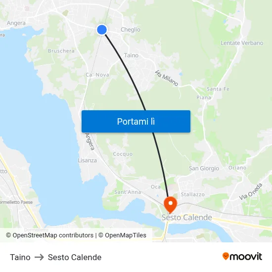 Taino to Sesto Calende map
