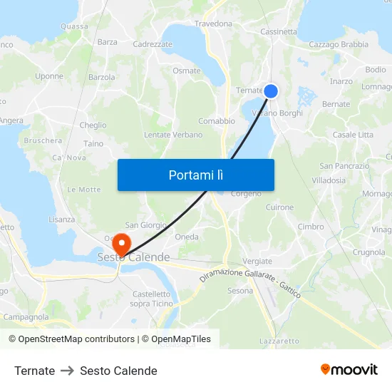 Ternate to Sesto Calende map