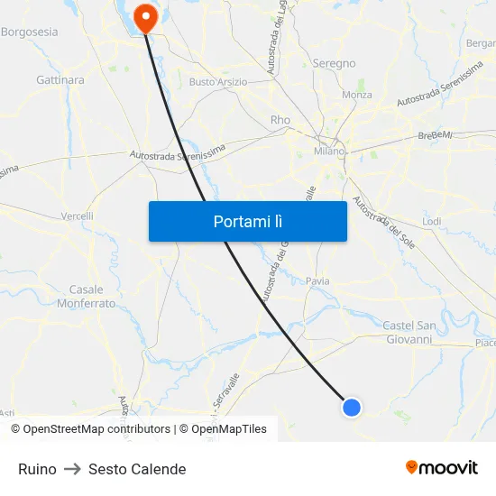 Ruino to Sesto Calende map