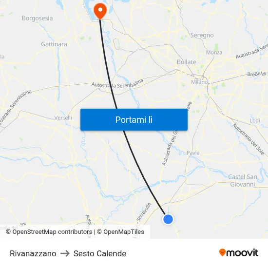 Rivanazzano to Sesto Calende map