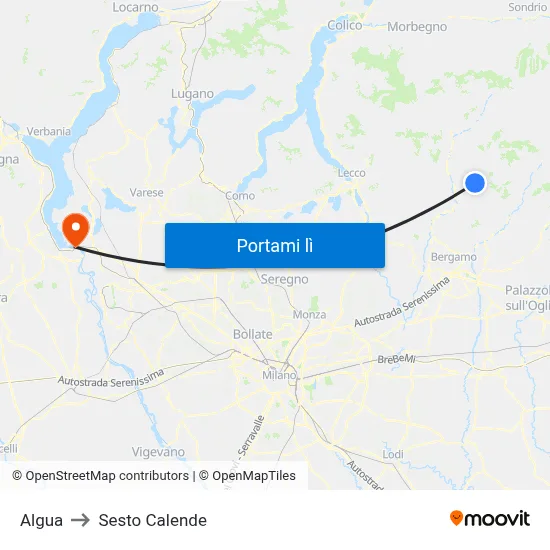 Algua to Sesto Calende map