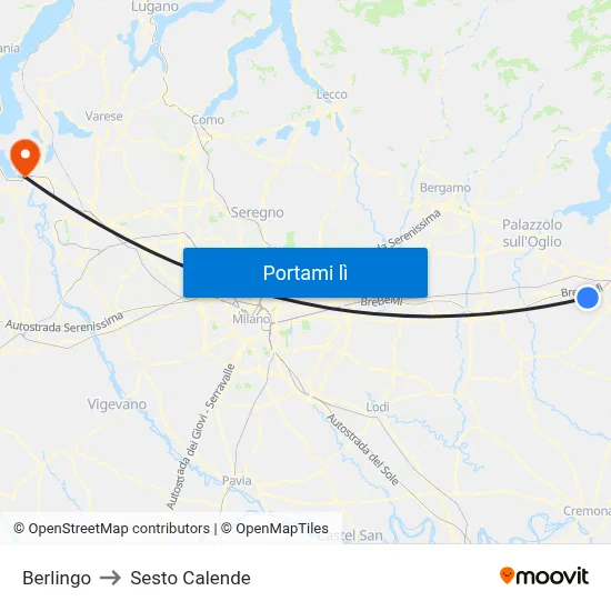 Berlingo to Sesto Calende map