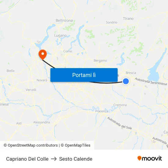 Capriano Del Colle to Sesto Calende map