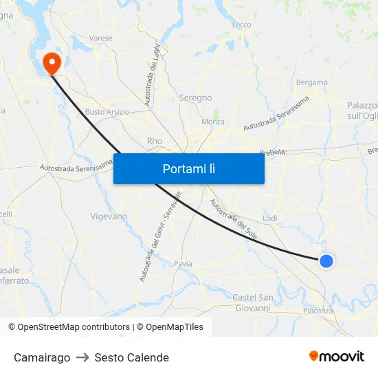 Camairago to Sesto Calende map
