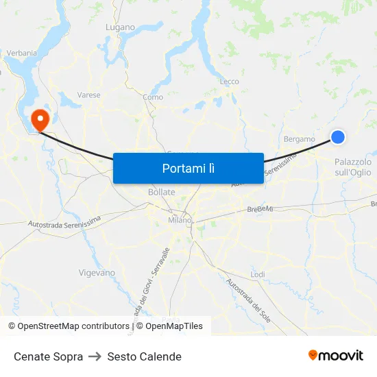 Cenate Sopra to Sesto Calende map