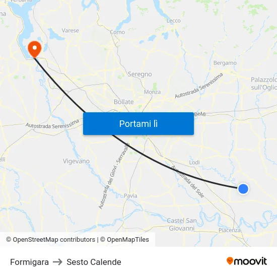 Formigara to Sesto Calende map
