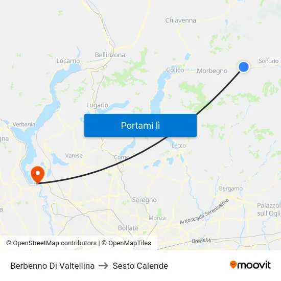 Berbenno Di Valtellina to Sesto Calende map