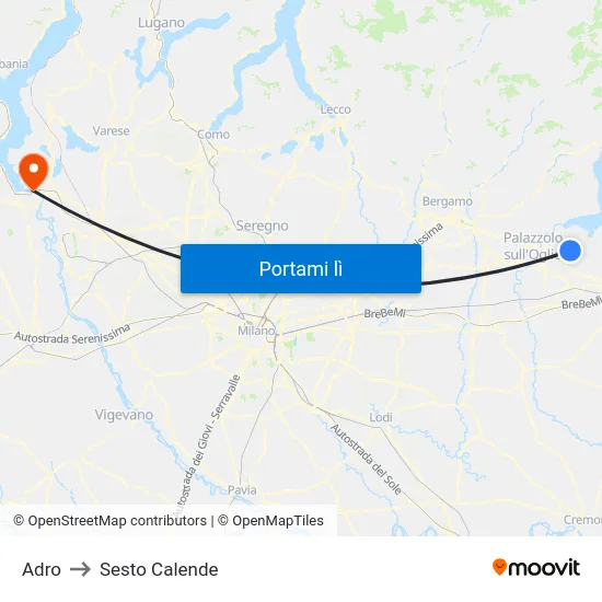 Adro to Sesto Calende map