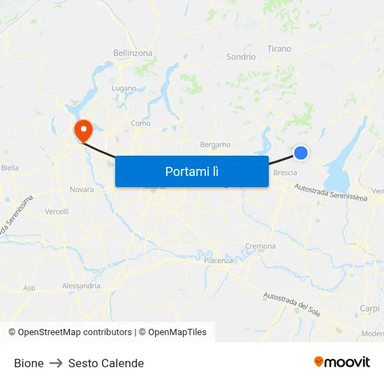 Bione to Sesto Calende map