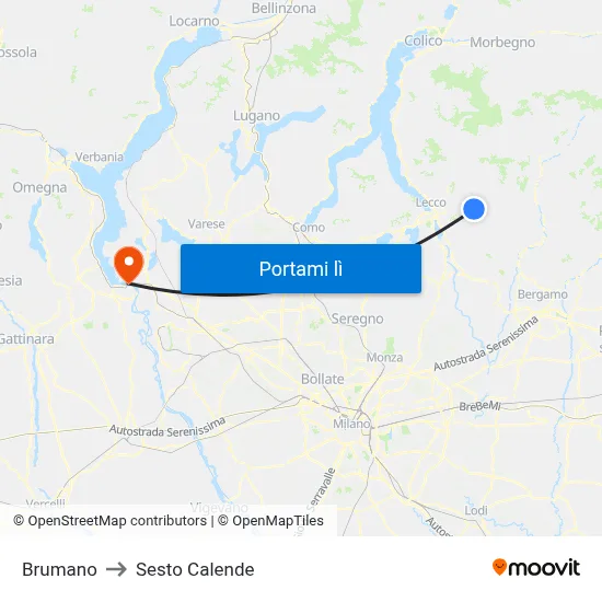 Brumano to Sesto Calende map