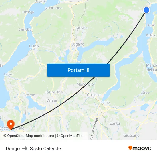 Dongo to Sesto Calende map