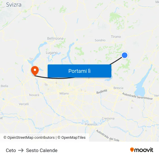 Ceto to Sesto Calende map